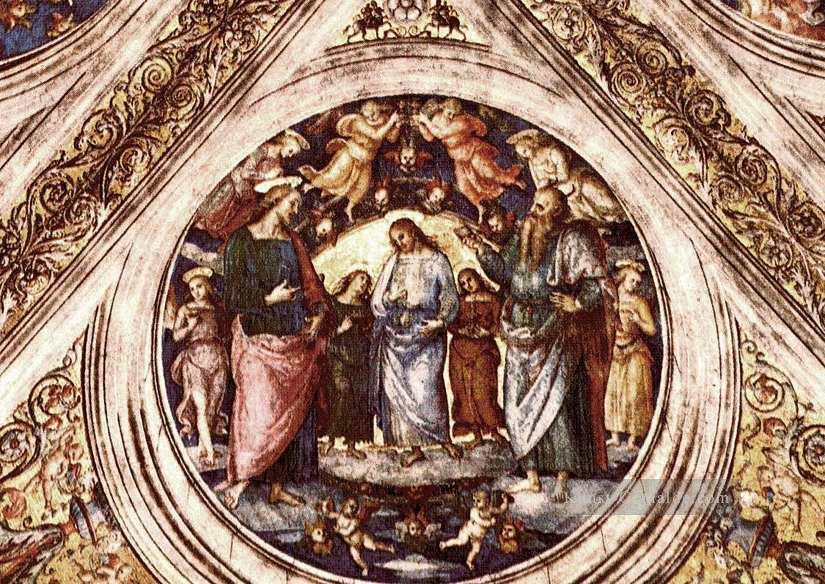 Christus zwischen dem Täufer und dem Satan verkleidet als alter Mann 15078 Renaissance Pietro Perugino Ölgemälde